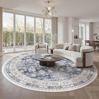 9ft Round Rug, Large Circle Rug by Zesthome
