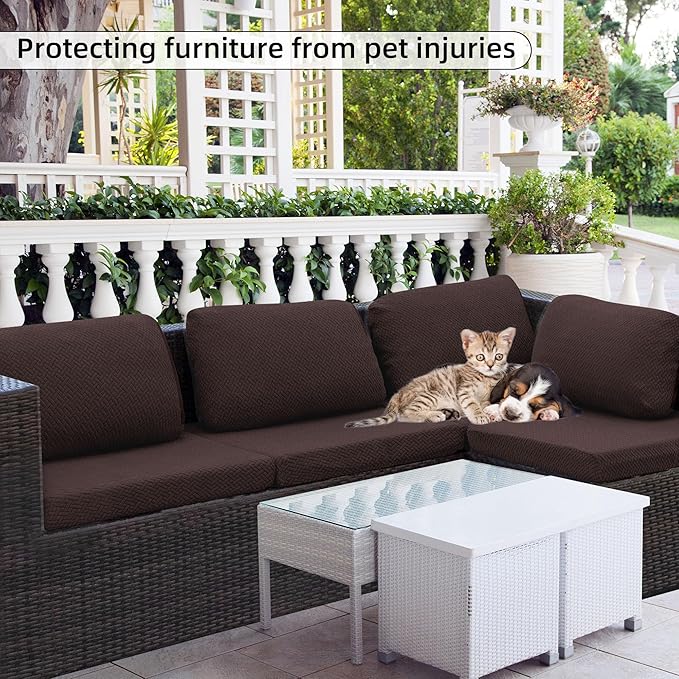 8PCS Patio Cushion Covers.Patio Furniture Couch SeatSlipcovers | Washable - Image 6