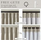 Oatmeal Beige Linen Blackout 92 Inch Curtains - Image 3