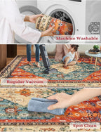 SERISSA 2x6 Washable Non Slip Boho Runner Rug - Image 2