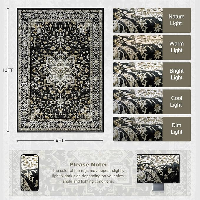 9x12 Area Rugs Living Room: Washable Rug - Image 2