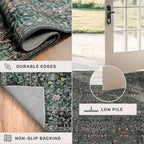 Dark Green 2x7 Long Washable Runner Rug Non Slip, Throw Rugs Runners - Image 5