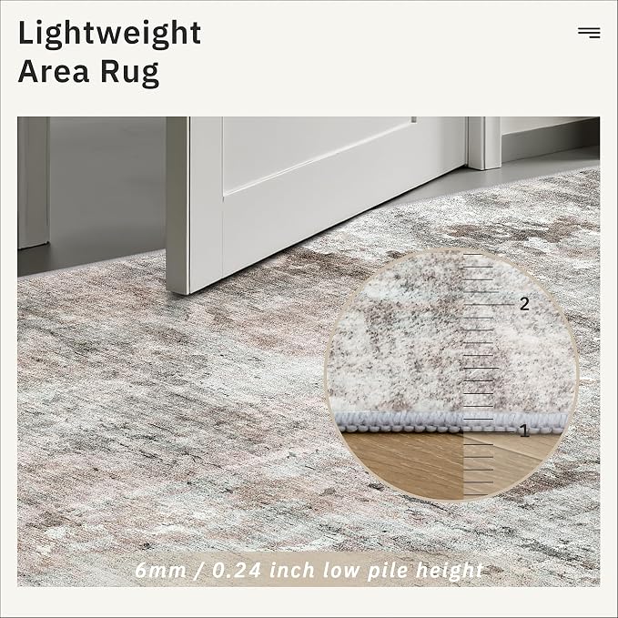 Soalmost Abstract 4x6 Area Rug Washable Rugs - Image 7