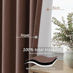 100% Blackout Curtains 90 Inch Length 2 Panels Set - Image 4