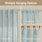 Short Window Linen Curtains 36 Inch Length 2 Panels, 34x36 Inch | Kitchen - Image 2