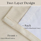 Pleated Cream Beige Linen Blackout Curtains - Image 4