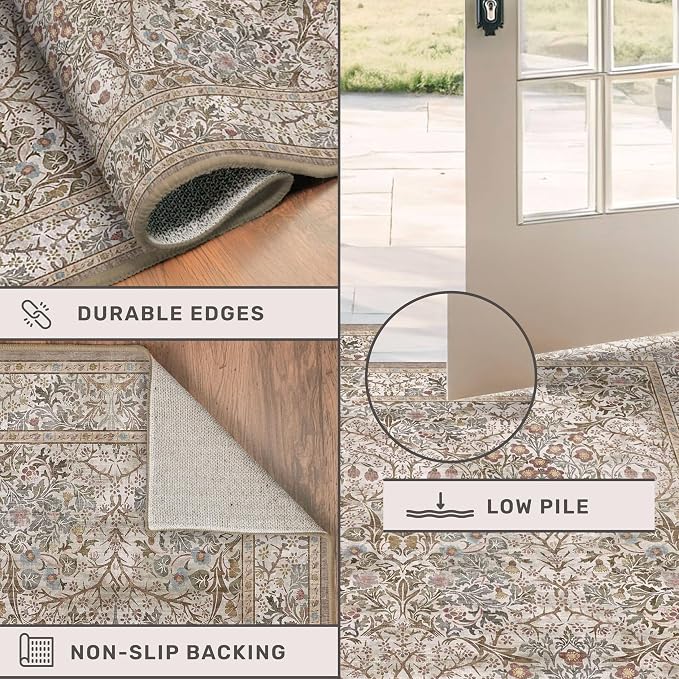 2x8 Moss Green Washable Bathroom Runner Rug - Image 5