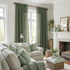 Forest Green Linen Curtains 102 Inches Long - Image 5