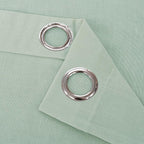 YoungsTex Light Green Linen Semi Sheer Curtains 45 Inch Length, Short Drapes - Image 8