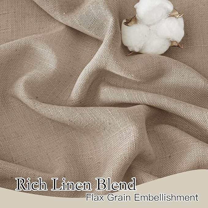 RYB HOME Light Filtering Linen Sheer Curtains 72 inch Long - Image 2