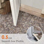 3x10 Brown Blue Vintage Floral Washable Runner Rug - Image 8