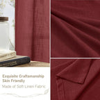 Burgundy Red Linen Curtains 72 Inch - Image 7