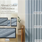 Dusty Blue Linen Pinch Pleated Curtains 108 Inches Long 2 Panels | Semi Sheer - Image 4