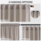 Stone Beige Curtains 63 Inch Length - Image 2