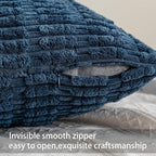 Pack of 2 Corduroy Decorative Throw Pillow Covers 22x22 Inch, Sky Blue | Fall - Image 3