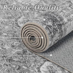Schweek 2x3 Entryway Rug Non-Slip Washable Vintage Area Rugs Grey Door Mat | - Image 5