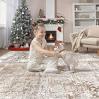 UERMEI Square Area Rugs : Washable 10x10 Neutral Modern Abstract Carpet - Image 8