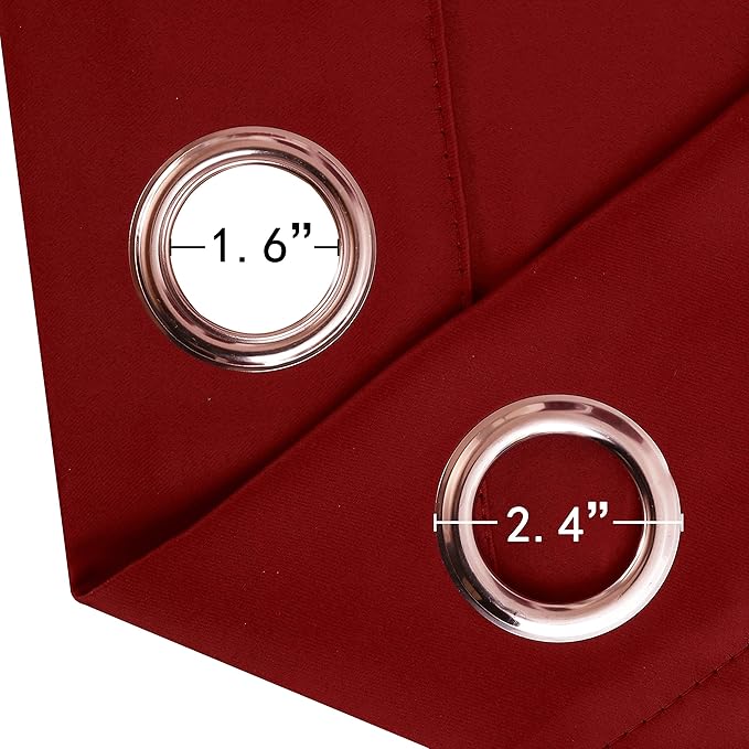 Red Thermal Blackout Curtains/42 x 95 Inch/Set of 2 Panels Room Darkening - Image 6
