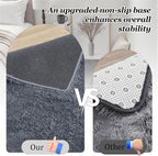 Area Rug Living Room Bedroom: 6x9 Fluffy Plush Shag Carpet Grey | - Image 6