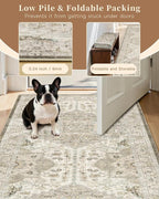 Madane Washable Area Rug 2x3 Small Entryway Rugs Non-Slip, Ivory/Brown | - Image 6