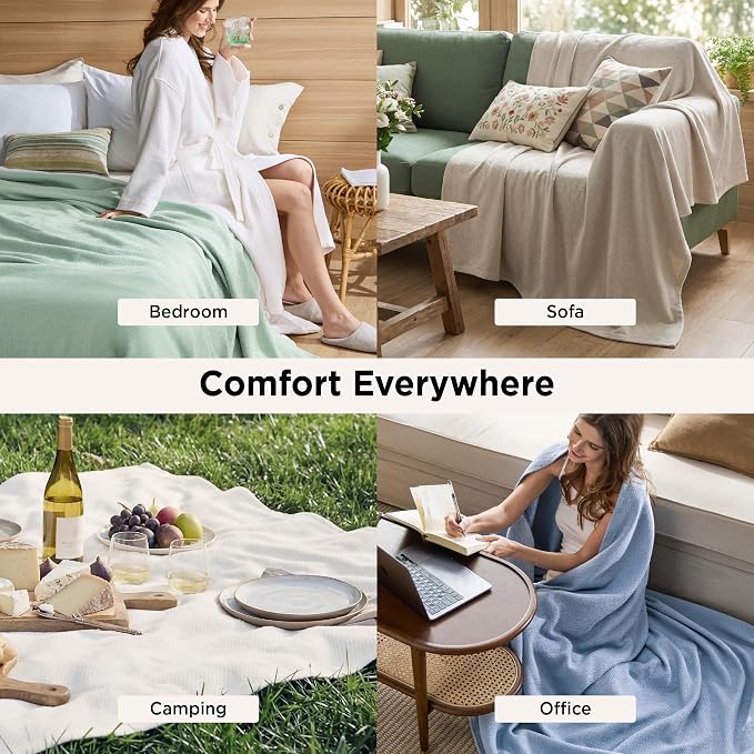 Bedsure GentleSoft 100% Cotton Large Throw Blanket - Image 5