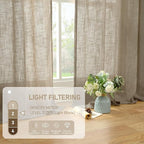 Semi Sheer Linen Curtains 45 Inches Long - Image 4