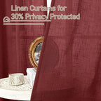 36 Inch Length Linen Semi Sheer Curtains - Image 5