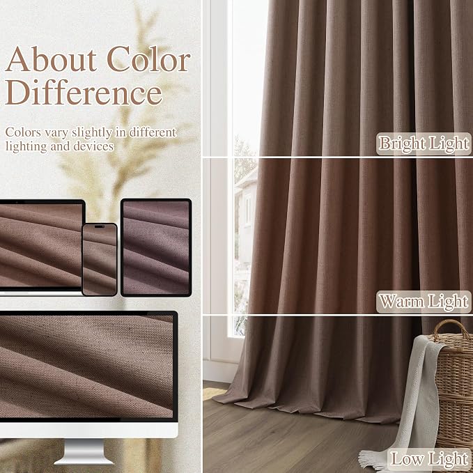 100% Blackout Curtains 84 Inch Length 2 Panels Set - Image 7