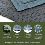 WaterHog Squares Front Door Mat Indoor Outdoor Entrance, All-Weather Mats | - Image 3