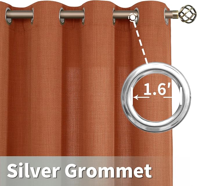 Short Linen Curtains 40 Inch Length - Image 4