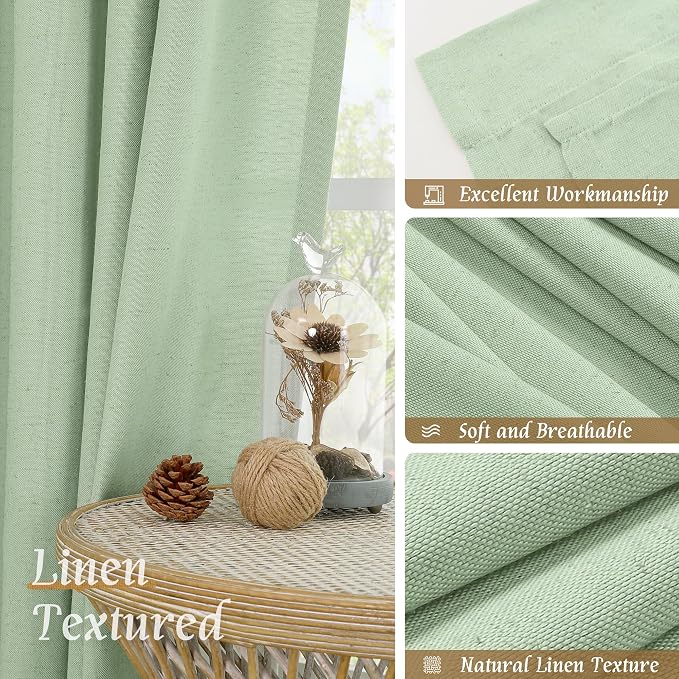 Light Filtering Linen Curtains 84 Inch - Image 7