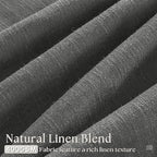 Dark Gray Linen Pinch Pleated Light Filter Curtains 102 Inches Long 2 Panels - Image 3