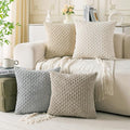 Set of 4 Neutral Decorative Throw Pillow Covers 22x22 Inch Corduroy Pillow by Cozoomy