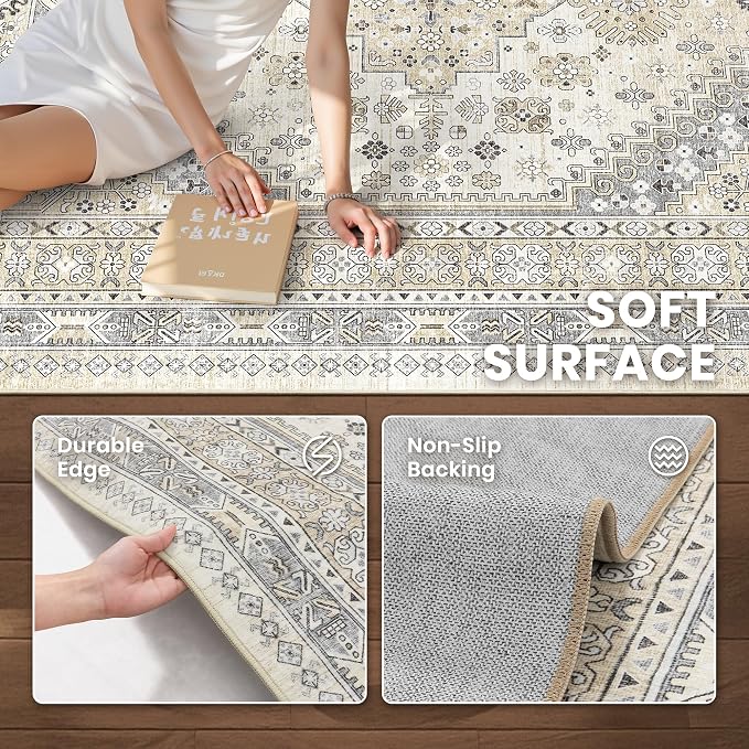 2'6 x 16' Runner Rug Non Slip, Washable Kitchen Rugs, Living Room, Extra Long - Image 5