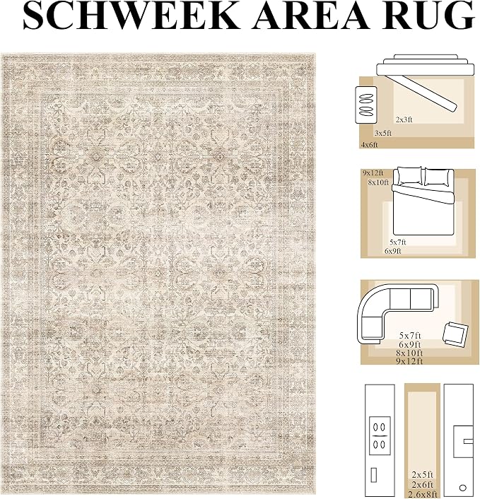 Schweek 2.6x8 Washable Runner Rug Non Slip Runner - Image 2