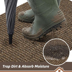 BEQHAUSE Dirt Trapper Door Mat 26" x 40" Half Circle Non Slip Rugs, Absorbent - Image 3