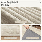 Soalmost Runner Rug 2x10 Washable Non-Slip Hallway Kitchen Runners Beige | - Image 6