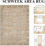 Schweek Khaki 2x3 Entryway Rug Non-Slip Washable Rugs - Image 2