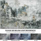 6x9 Area Rugs for Living Room Washable Bedroom Dining Room Black Gold | Modern - Image 7