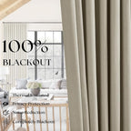 Burlywood Birch 63 Inch Blackout Pleated Linen Curtains - Image 3