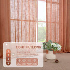 Light Filtering Linen Curtains 63 inches Long - Image 4