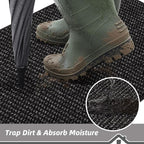 BEQHAUSE Dirt Trapper Door Mat 24" x 36" Half Circle Non Slip Rugs, Absorbent - Image 3
