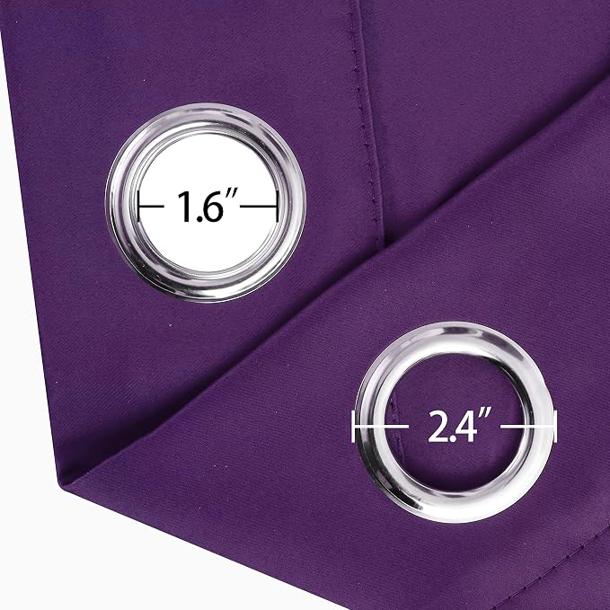 Blackout Curtains 66 x 95 inch/Purple Curtains Set of 2 Panels/Thermal - Image 5