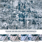4x6 Area Rugs for Living Room Washable Bedroom Dining Room Navy Grey | Modern - Image 7