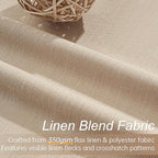 Topfinel Tan Blackout Curtains for Living Room 100 inch Long, Thick Linen Pinch - Image 3