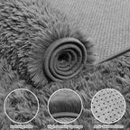 5x7 Fluffy Shag Area Rugs for Living Room Bedroom: Soft Carpet Light Gray | - Image 6