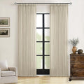 Linen Beige Pinch Pleated Semi Sheer Curtains 80 Inches Long 2 Panels Set | by Twodrapes