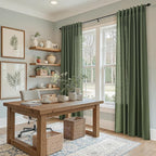 Forest Green Linen Curtains 102 Inches Long - Image 6