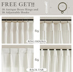 Cream Ivory Linen Pleated Memory Shaped Light Filter Curtains 84 Inch Long | - Image 5