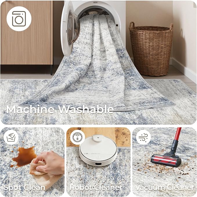 4x10 Runner Rug Non Slip, Washable Hallway Runner Rug, Nursery Room, Soft - Image 8